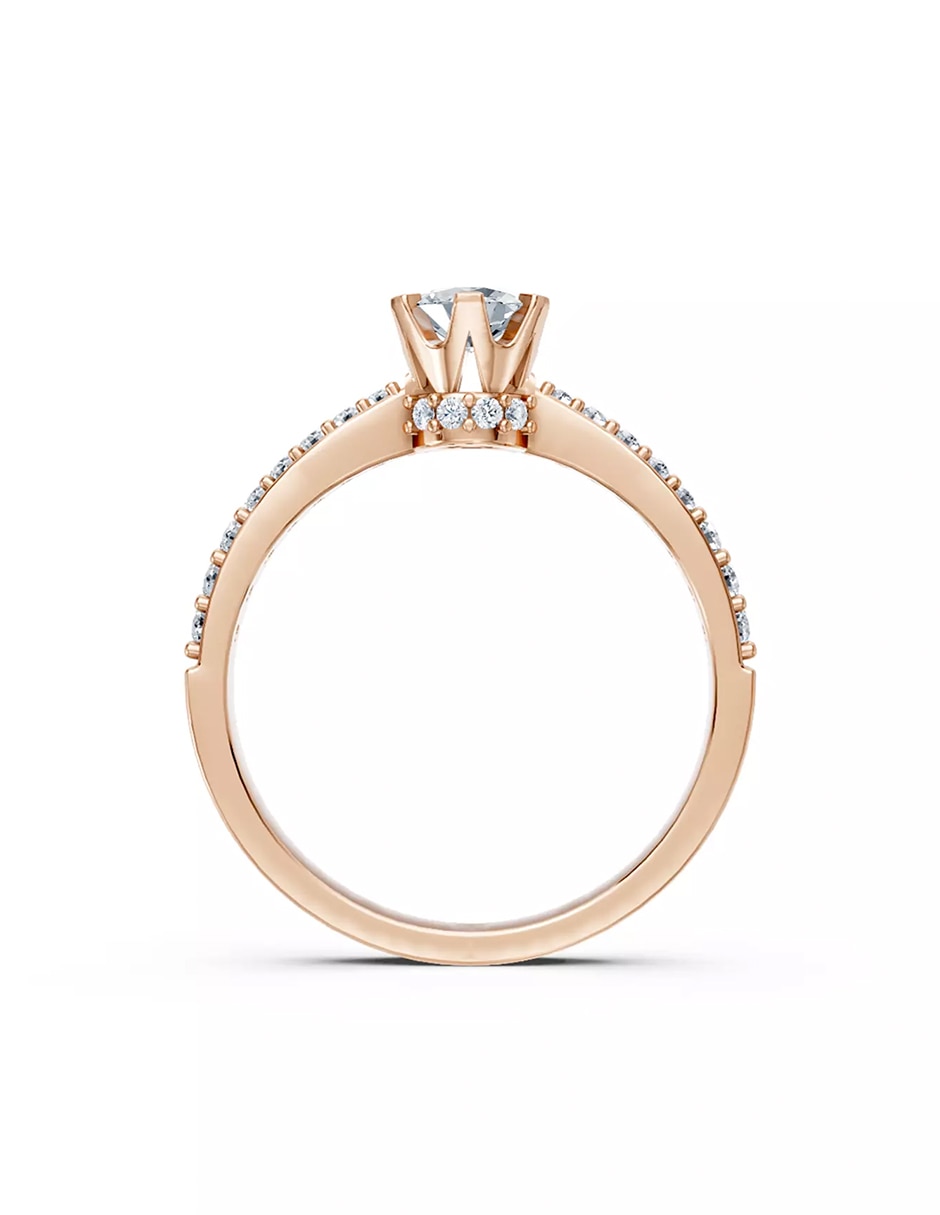 Anillo de compromiso de oro 18 k zirconia cúbica 2