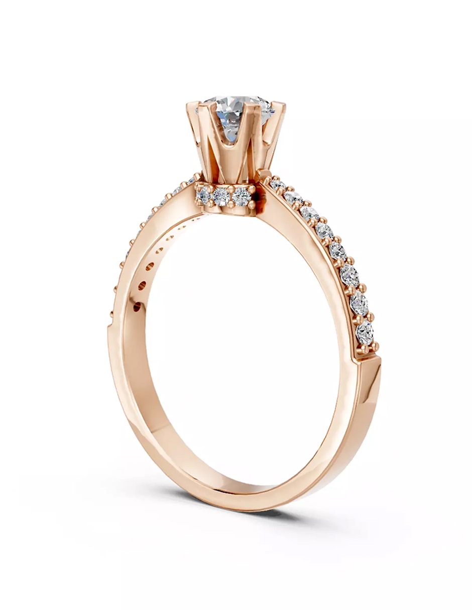 Anillo de compromiso de oro 18 k zirconia cúbica 4