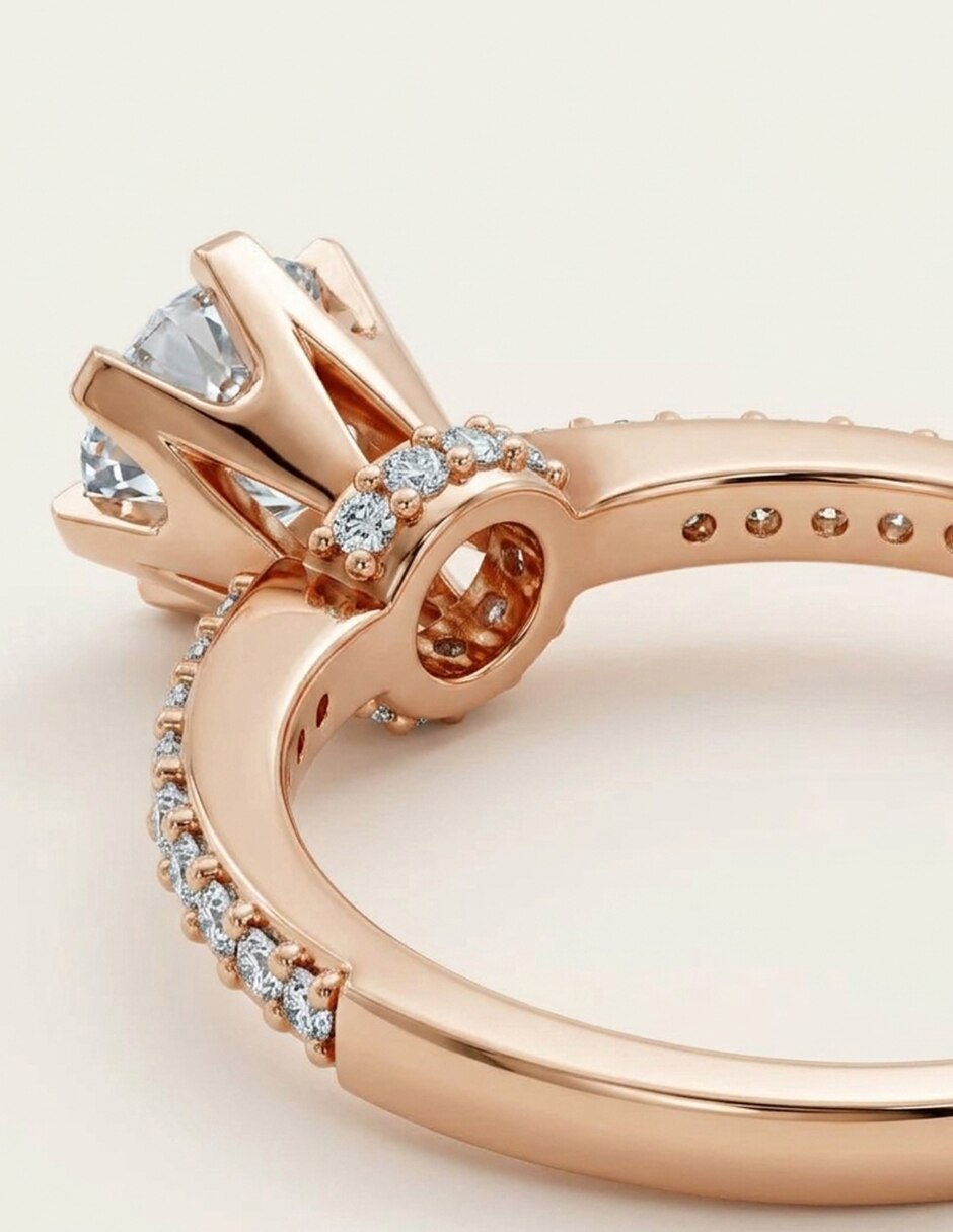 Anillo de compromiso de oro 18 k zirconia cúbica 5