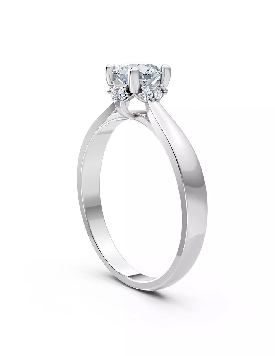 Anillo de compromiso de oro 18 k zirconia cúbica 4