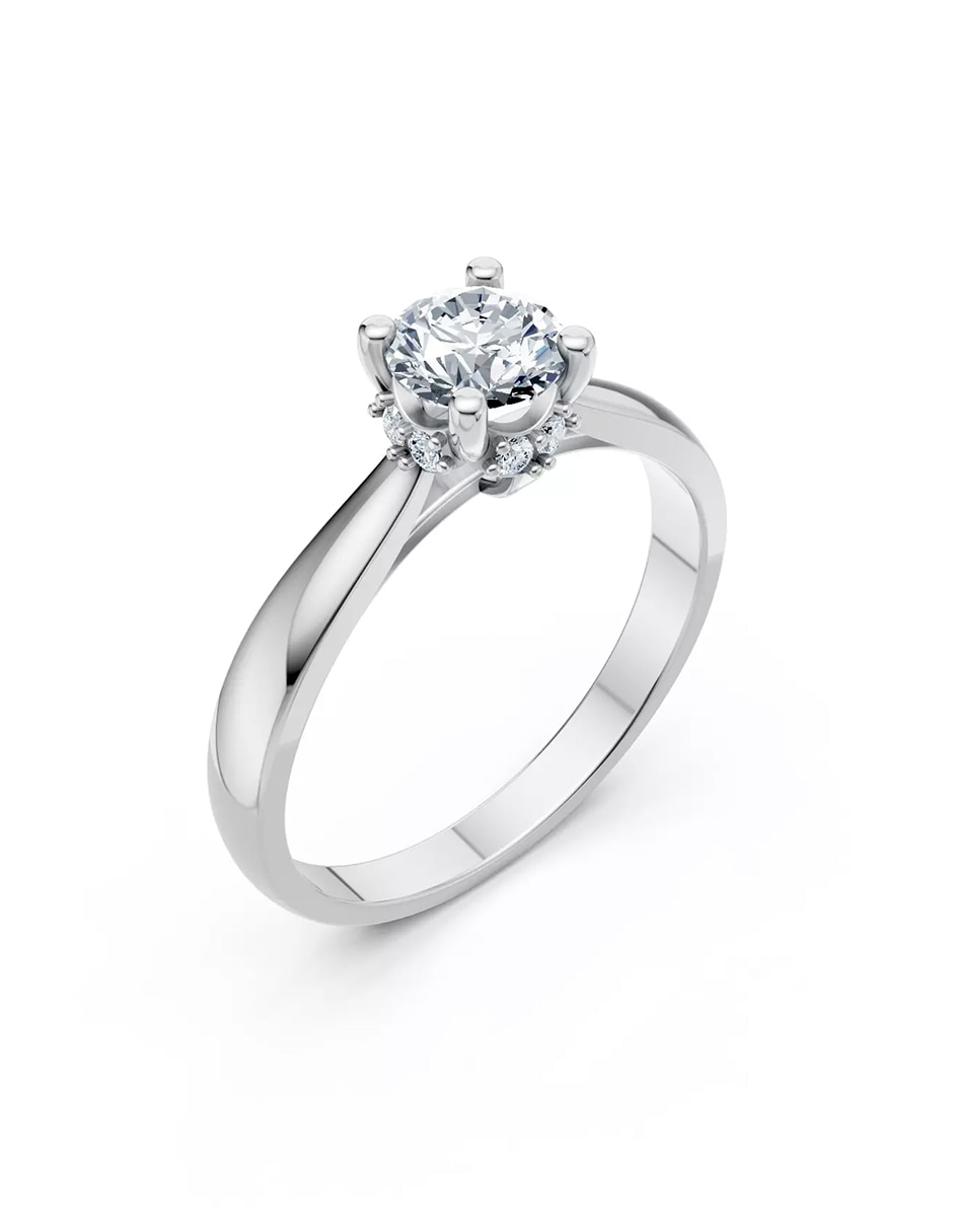 Anillo de compromiso de oro 18 k zirconia cúbica 5