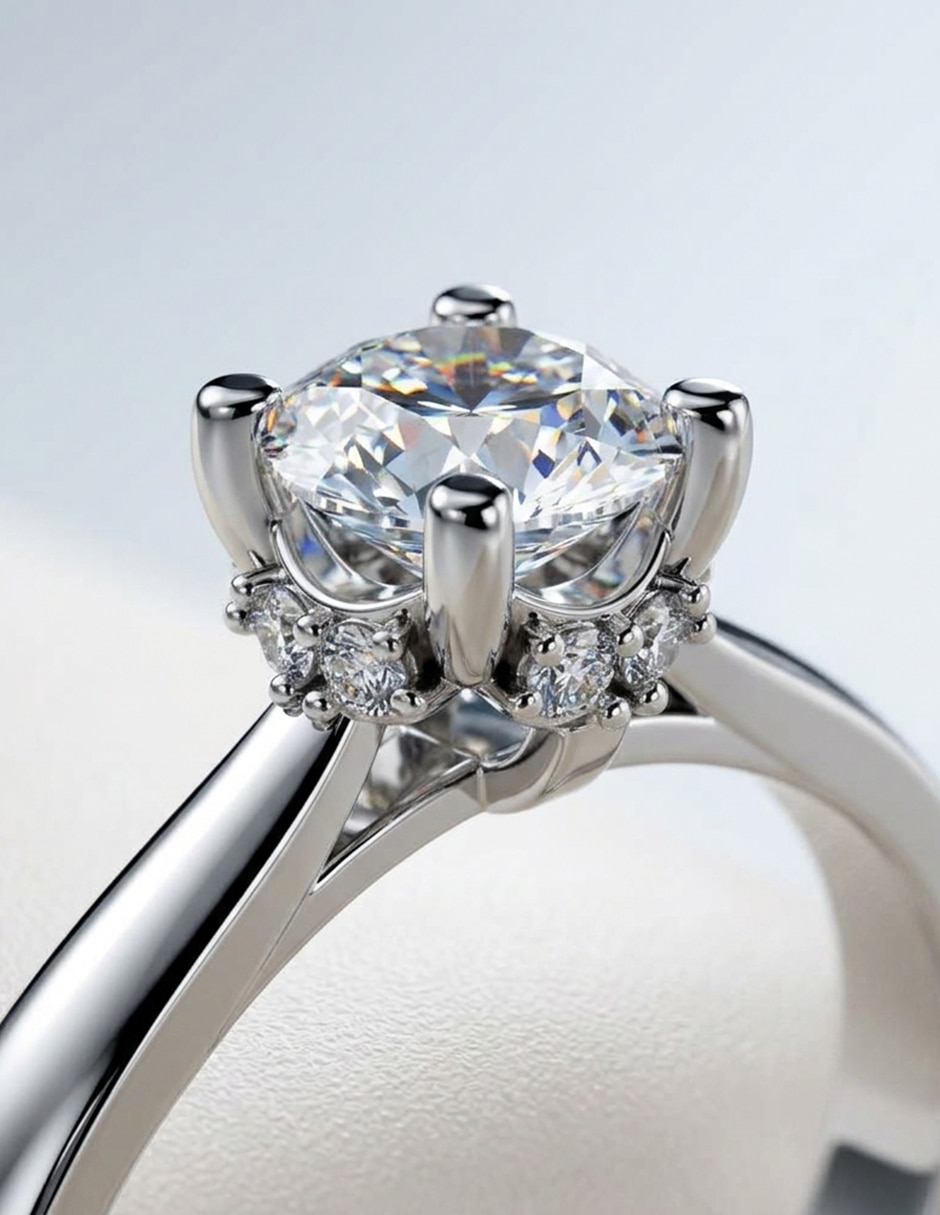 Anillo de compromiso de oro 18 k zirconia cúbica 8
