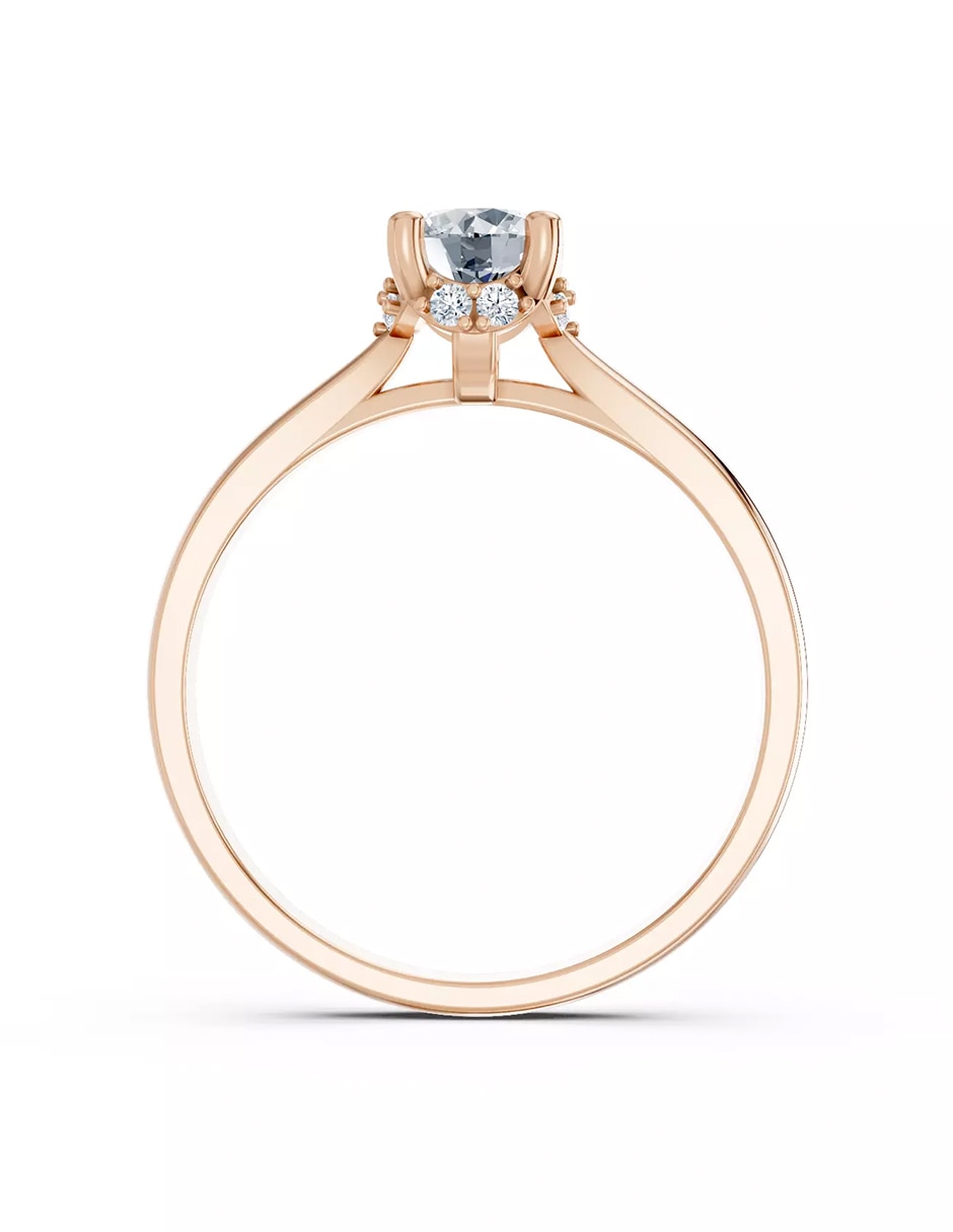 Anillo de compromiso de oro 9 k zirconia cúbica 2
