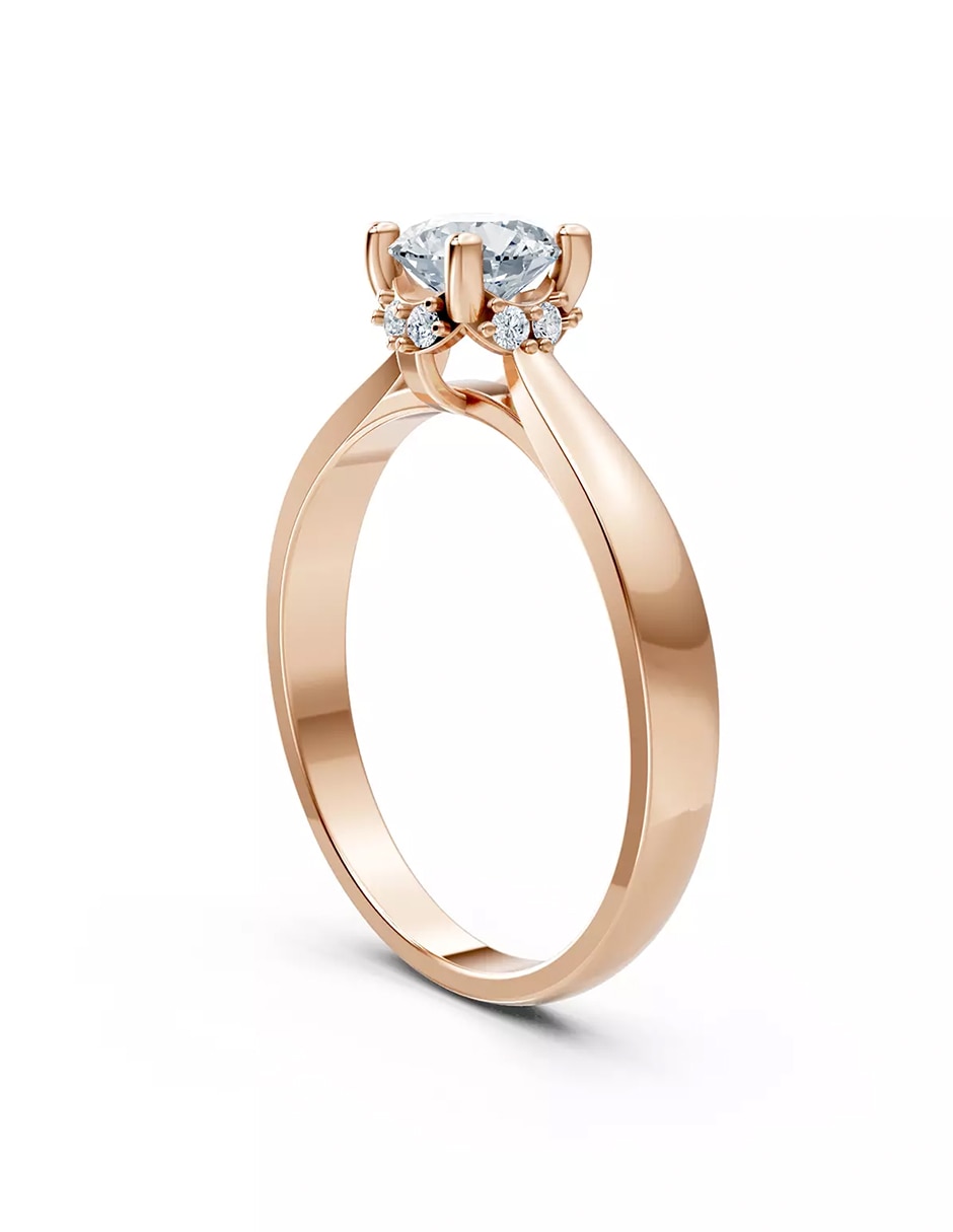 Anillo de compromiso de oro 9 k zirconia cúbica 4