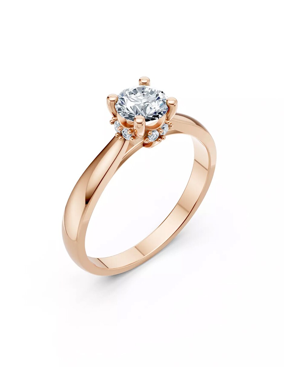 Anillo de compromiso de oro 9 k zirconia cúbica 5