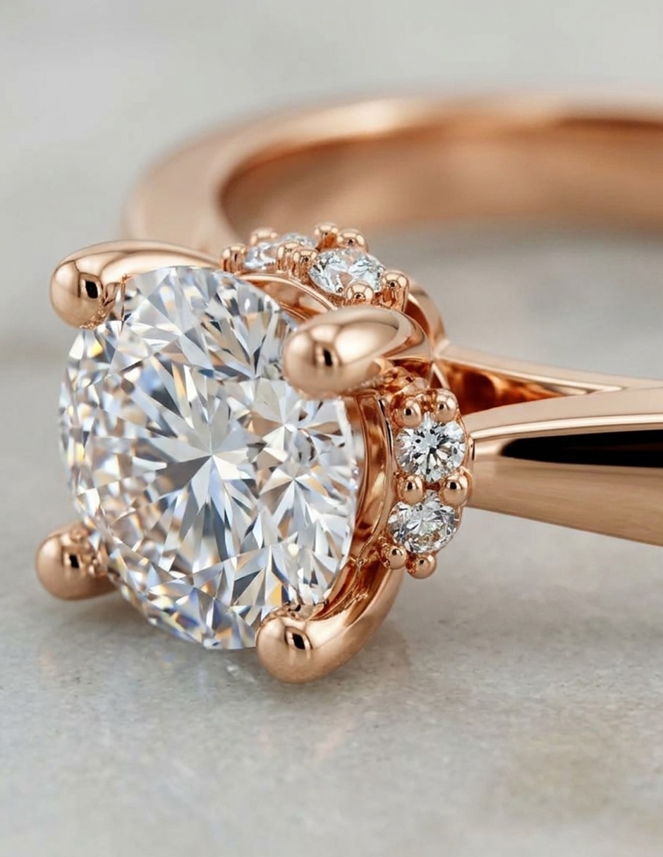 Anillo de compromiso de oro 9 k zirconia cúbica 6
