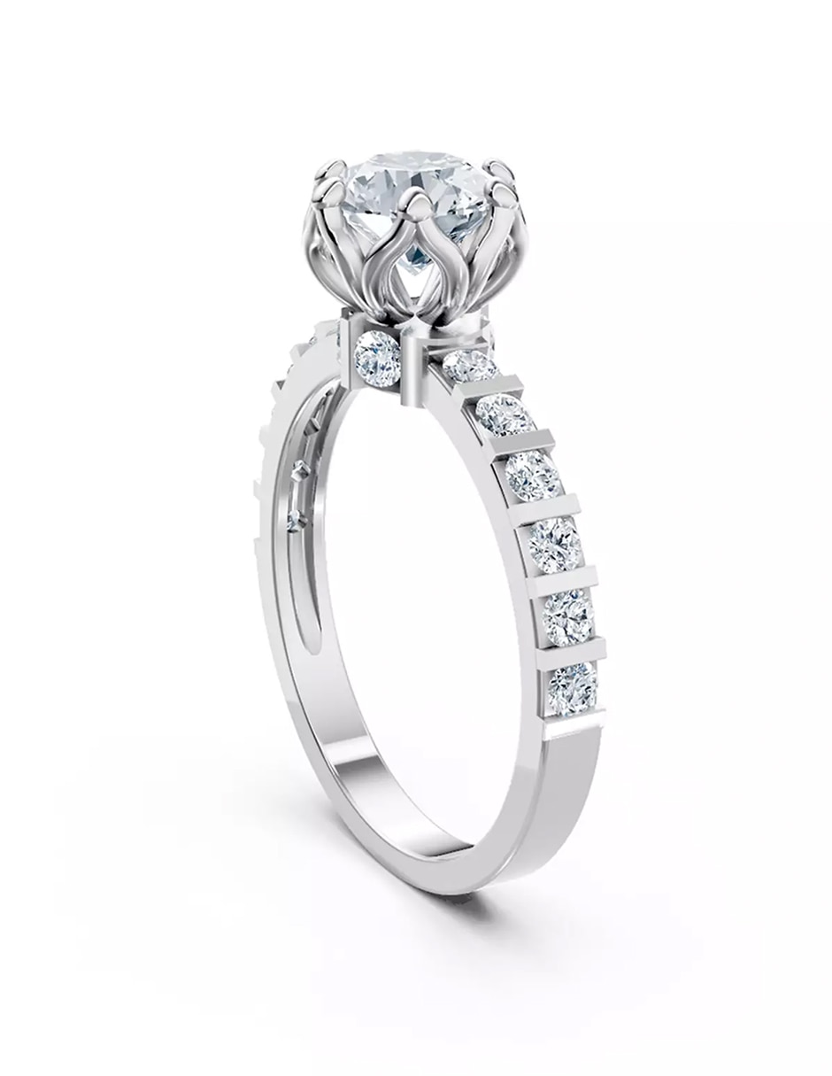 Anillo de compromiso de oro 9 k zirconia cúbica 3