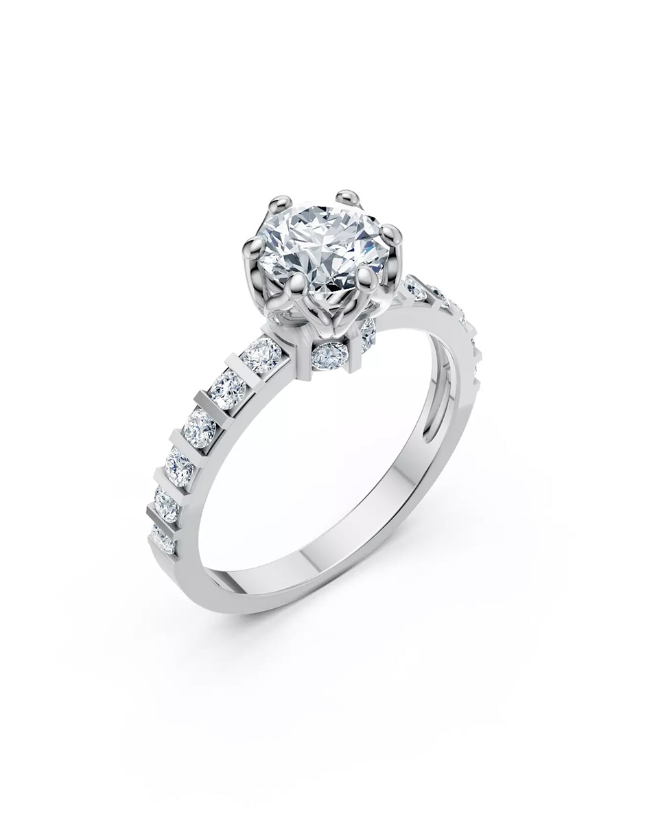 Anillo de compromiso de oro 9 k zirconia cúbica 4