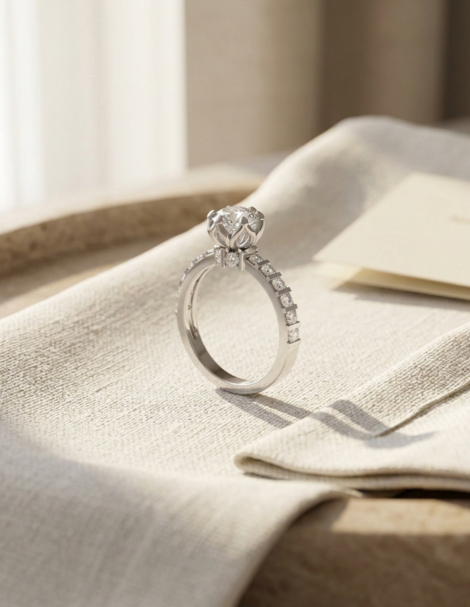 Anillo de compromiso de oro 9 k zirconia cúbica 5
