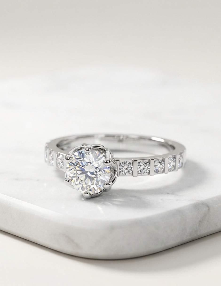 Anillo de compromiso de oro 9 k zirconia cúbica 7