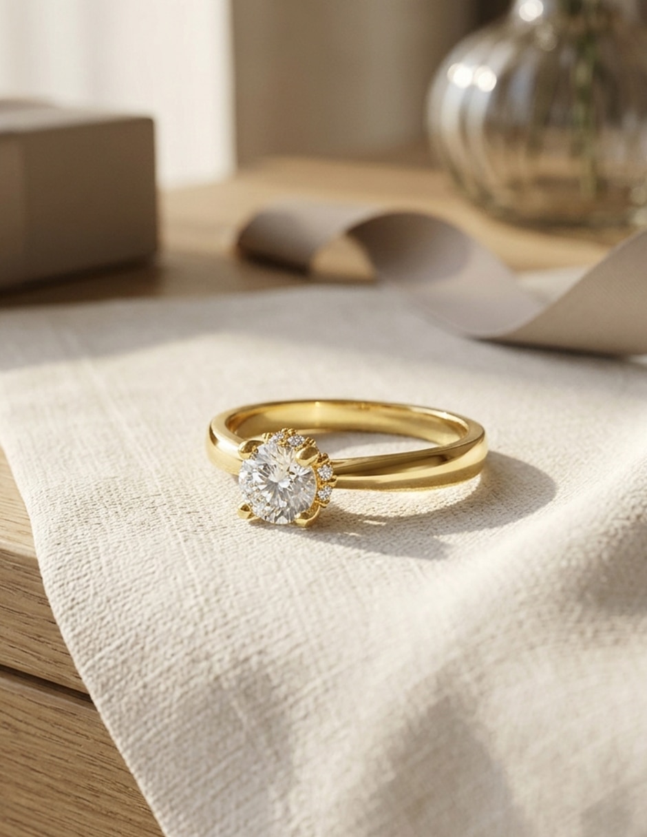 Anillo de compromiso de oro 18 k Amore Mio zirconia cúbica