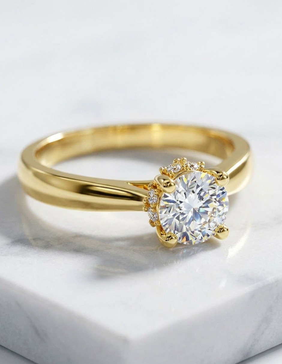 Anillo de compromiso de oro 18 k Amore Mio zirconia cúbica