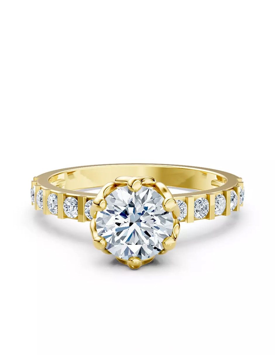 Anillo de compromiso de oro 9 k zirconia cúbica