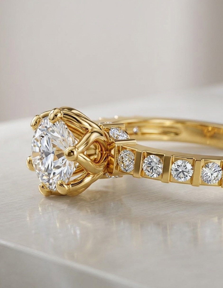 Anillo de compromiso de oro 9 k zirconia cúbica 8