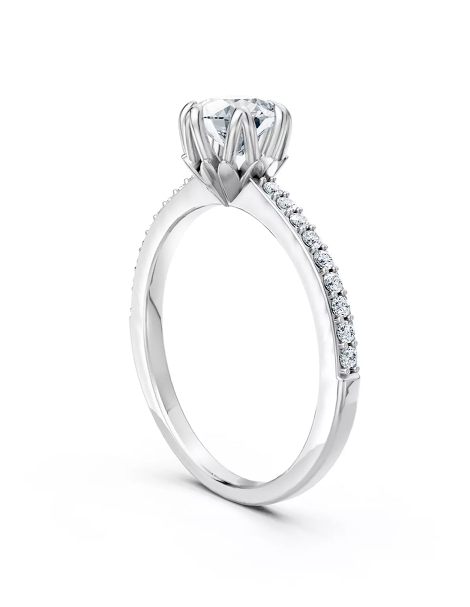 Anillo de compromiso de oro 14 k zirconia cúbica 4