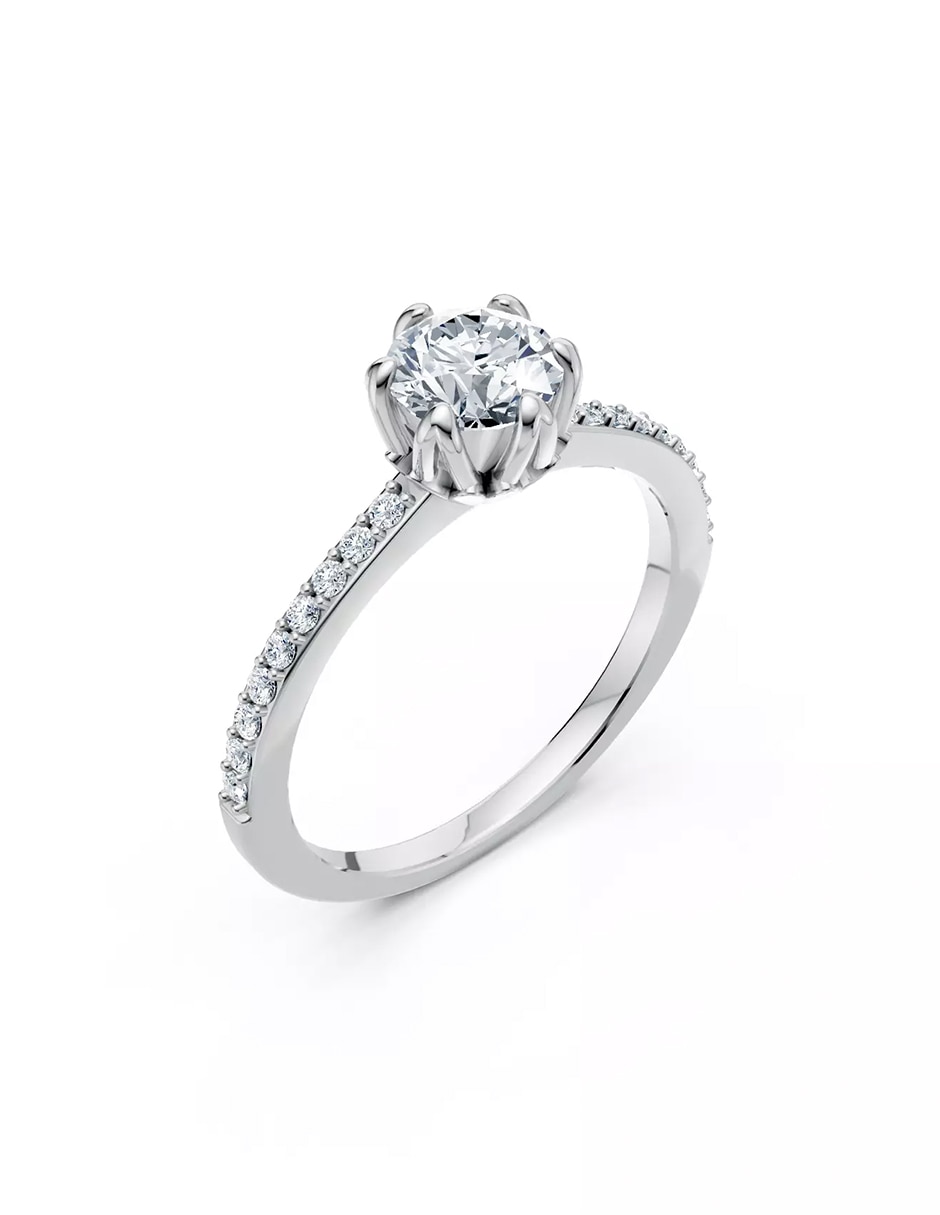 Anillo de compromiso de oro 14 k zirconia cúbica 5
