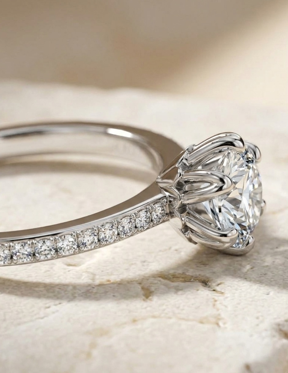 Anillo de compromiso de oro 14 k zirconia cúbica 7