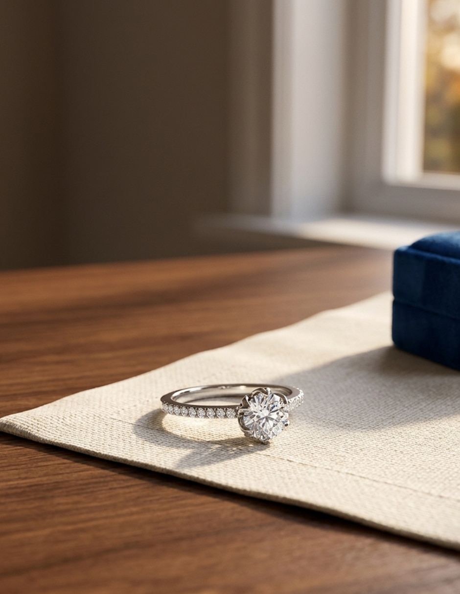 Anillo de compromiso de oro 14 k zirconia cúbica 8