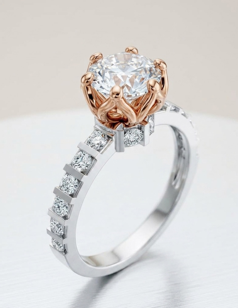 Anillo de compromiso de oro 18 k Amore Mio! 6