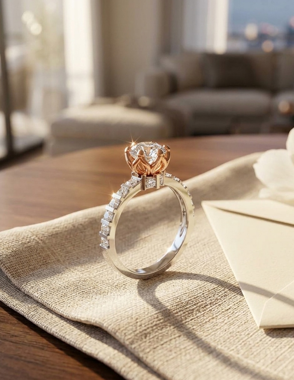 Anillo de compromiso de oro 18 k Amore Mio! 7