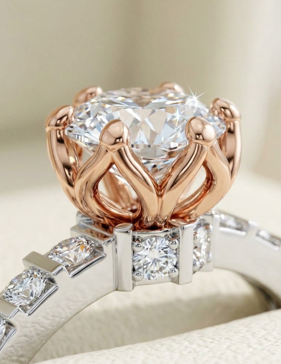 Anillo de compromiso de oro 18 k Amore Mio! 8
