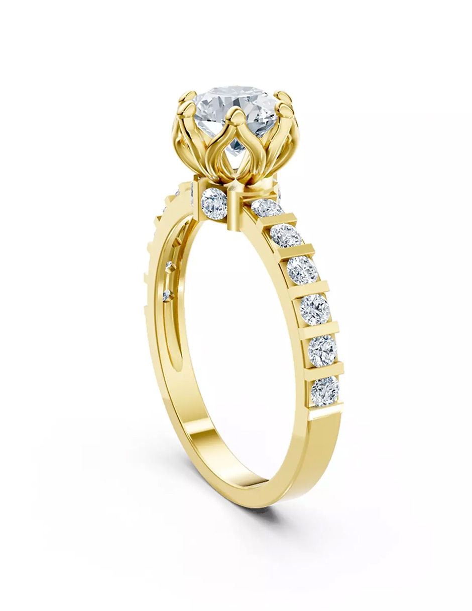 Anillo de compromiso de oro 18 k zirconia cúbica 4