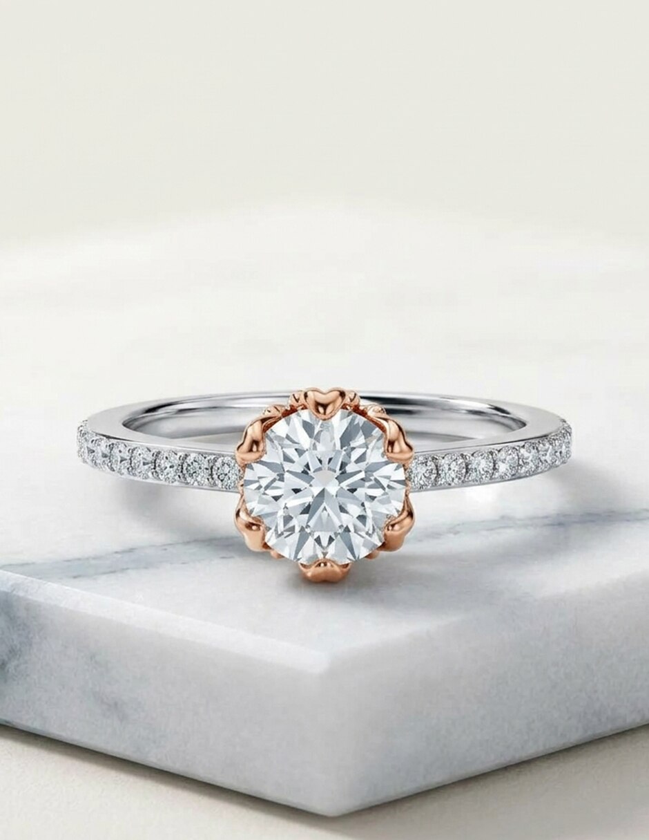 Anillo de compromiso de oro 14 k Amore Mio! 4