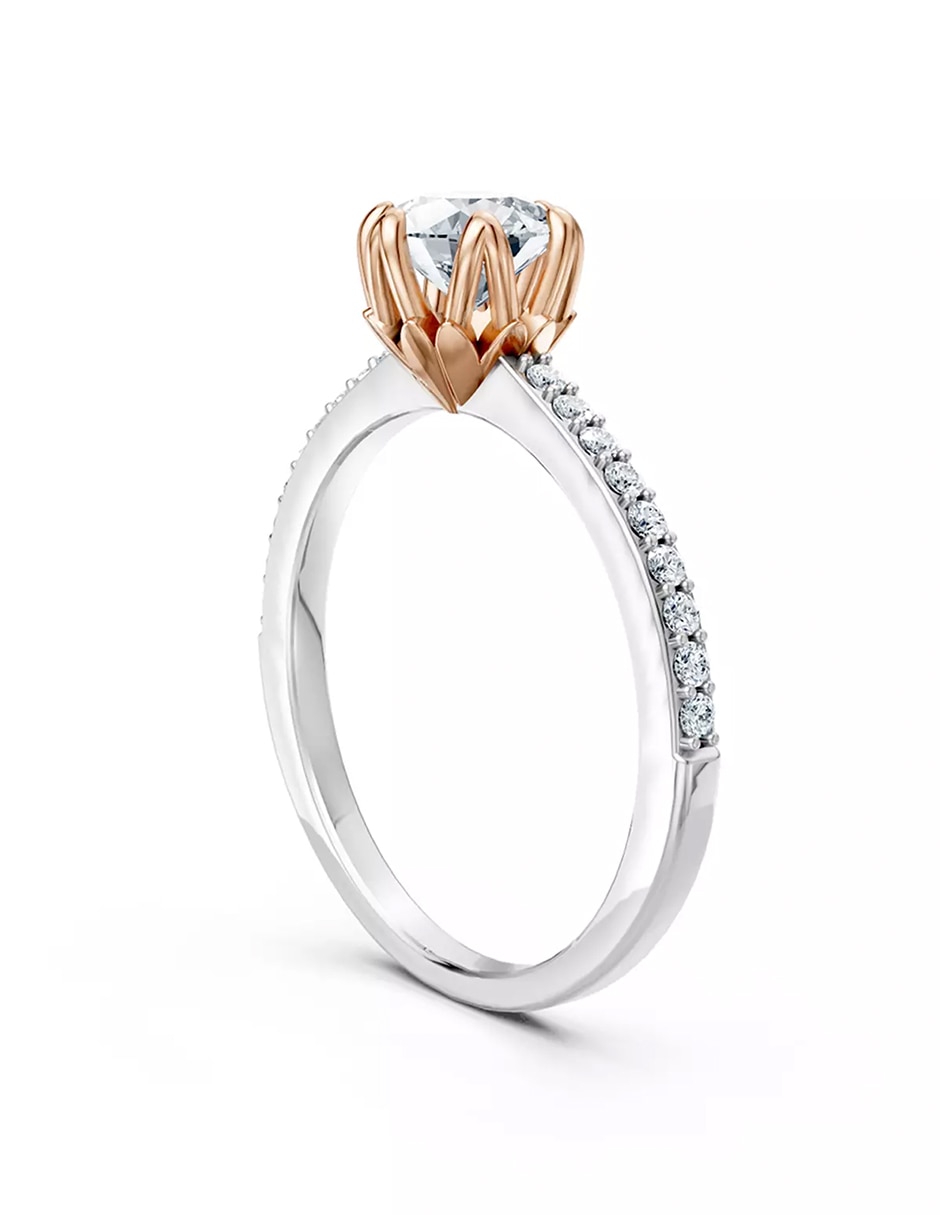 Anillo de compromiso de oro 9 k zirconia cúbica 3