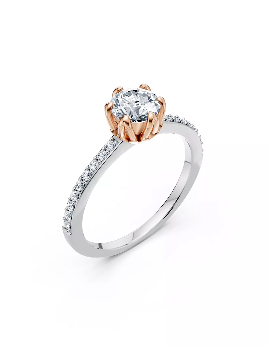 Anillo de compromiso de oro 9 k zirconia cúbica 6