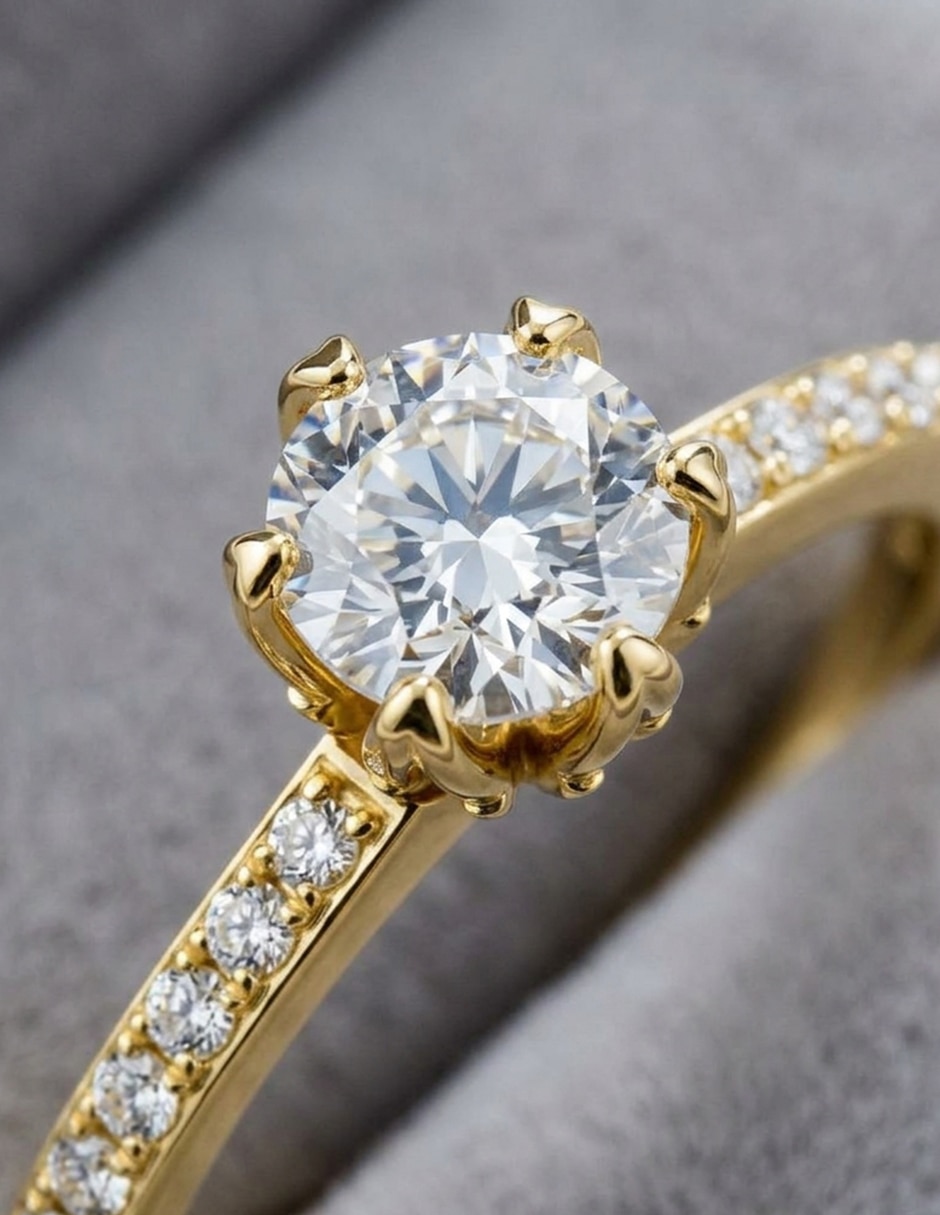 Anillo de compromiso de oro 9 k Amore Mio zirconia cúbica