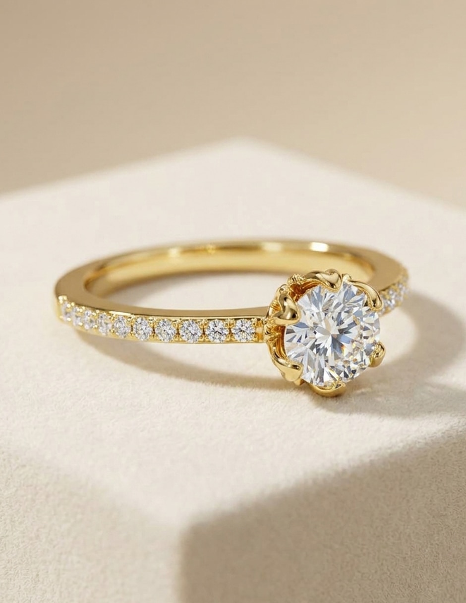 Anillo de compromiso de oro 9 k Amore Mio zirconia cúbica
