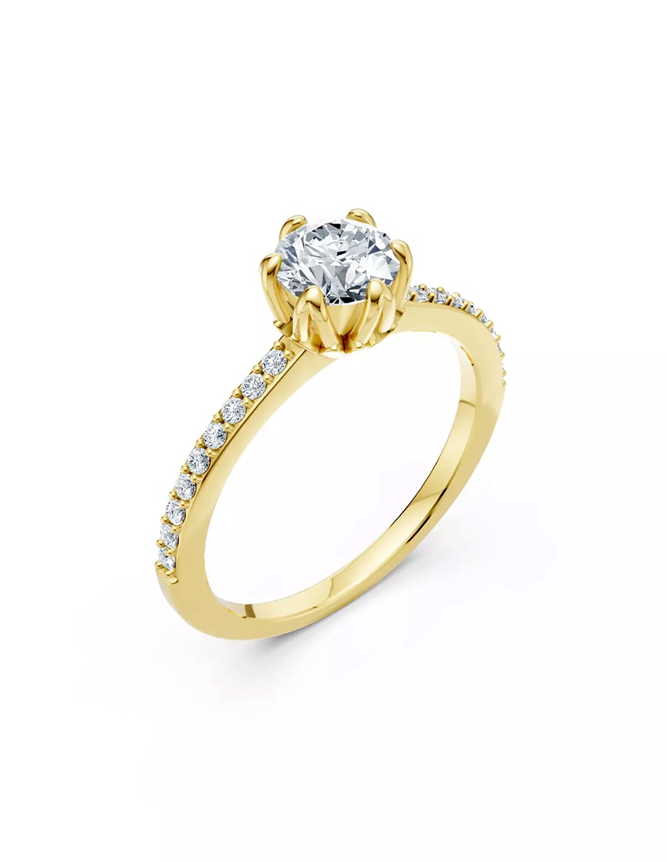 Anillo de compromiso de oro 9 k Amore Mio zirconia cúbica