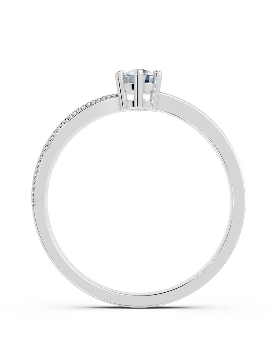 Anillo de compromiso de oro 14 k zirconia cúbica 2