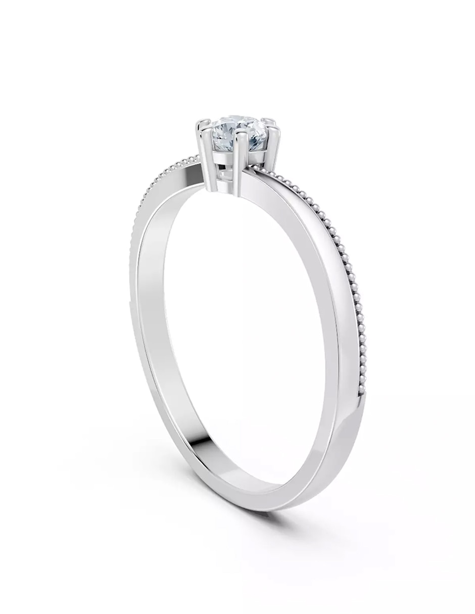 Anillo de compromiso de oro 14 k zirconia cúbica 3