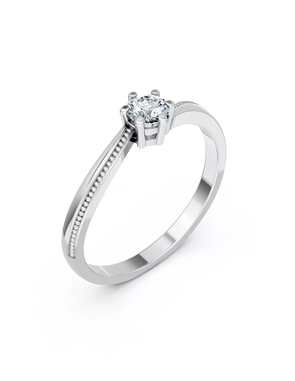 Anillo de compromiso de oro 14 k zirconia cúbica 4