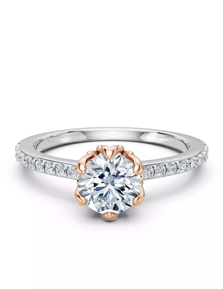 Anillo de compromiso de oro 18 k zirconia cúbica