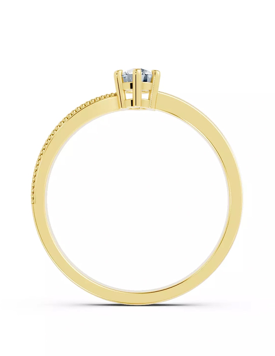 Anillo de compromiso de oro 9 k zirconia cúbica 2