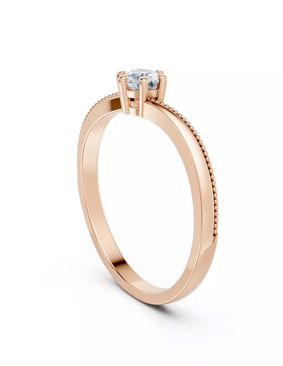 Anillo de compromiso de oro 18 k zirconia cúbica 4