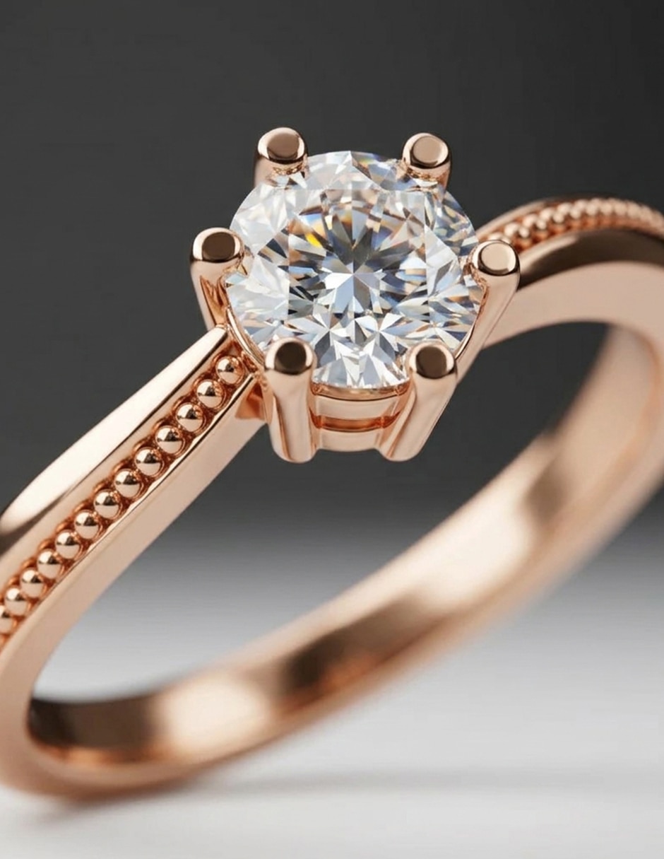 Anillo de compromiso de oro 18 k zirconia cúbica 5