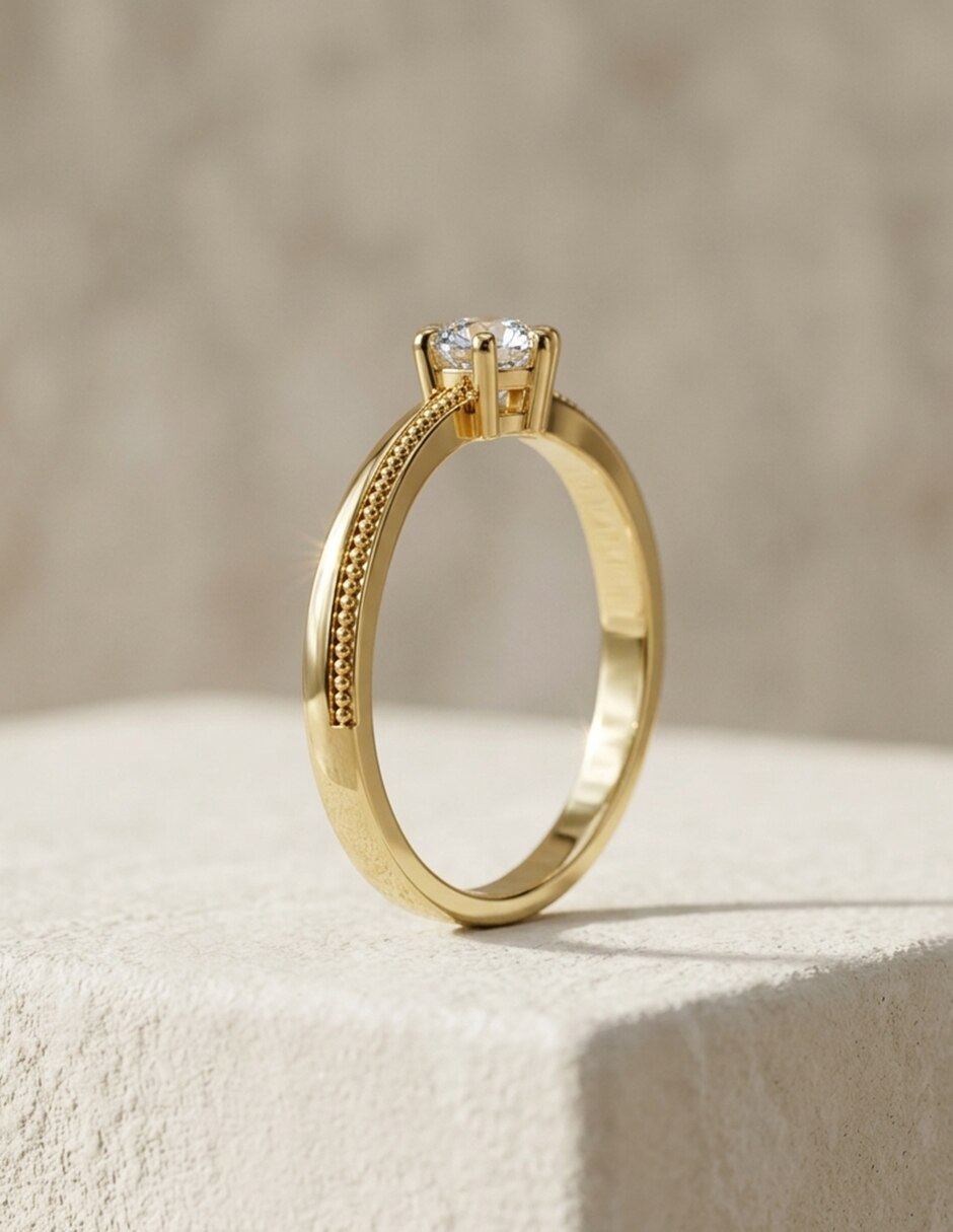 Anillo de compromiso de oro 18 k Amore Mio zirconia cúbica