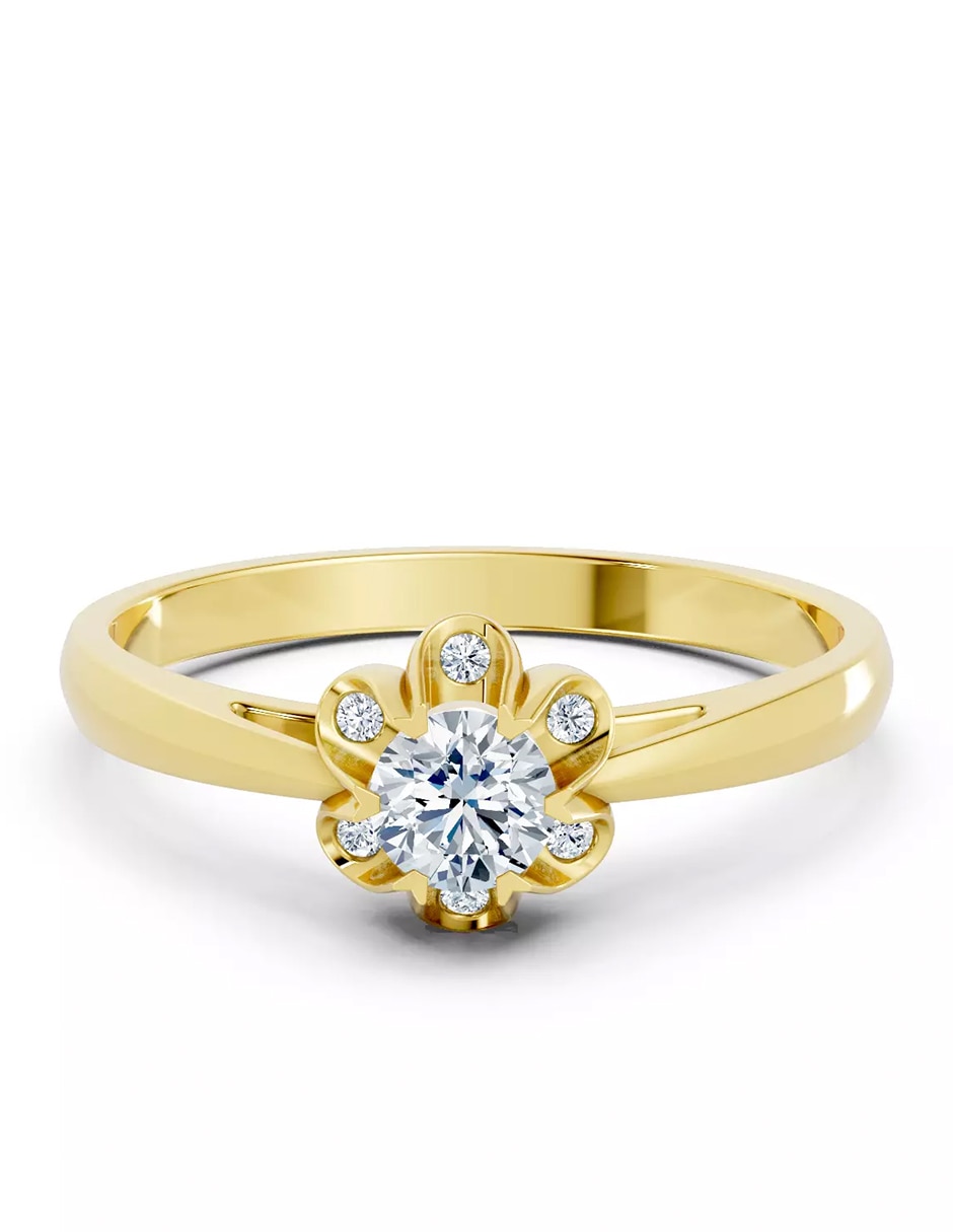 Anillo de compromiso de oro 9 k Amore Mio zirconia cúbica