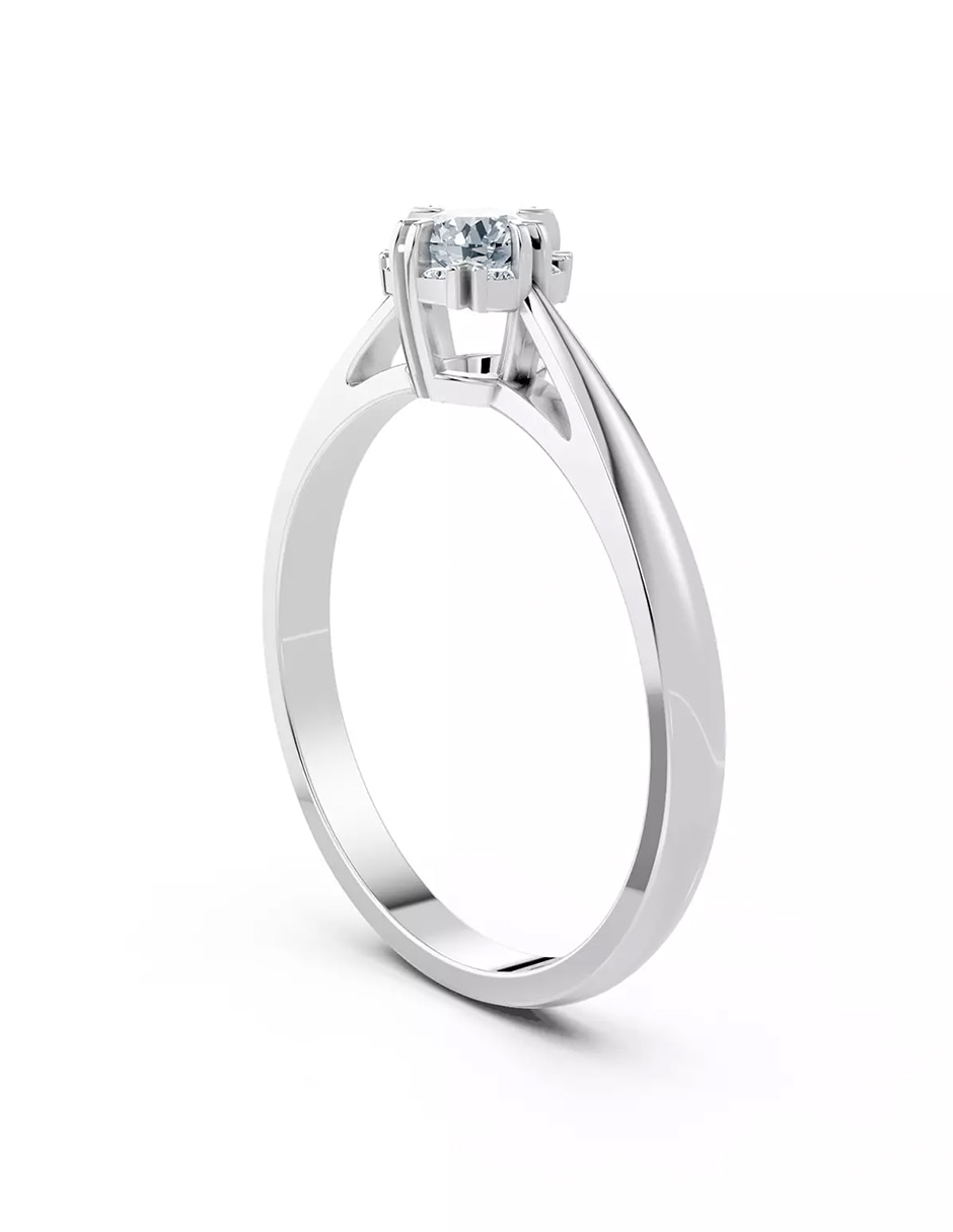 Anillo de compromiso de oro 9 k zirconia cúbica 3