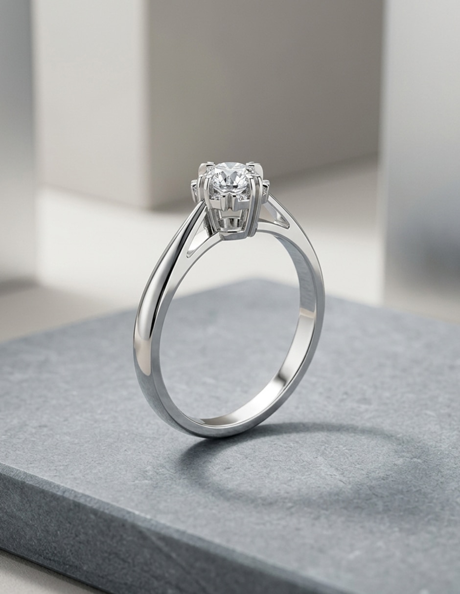 Anillo de compromiso de oro 9 k zirconia cúbica 5