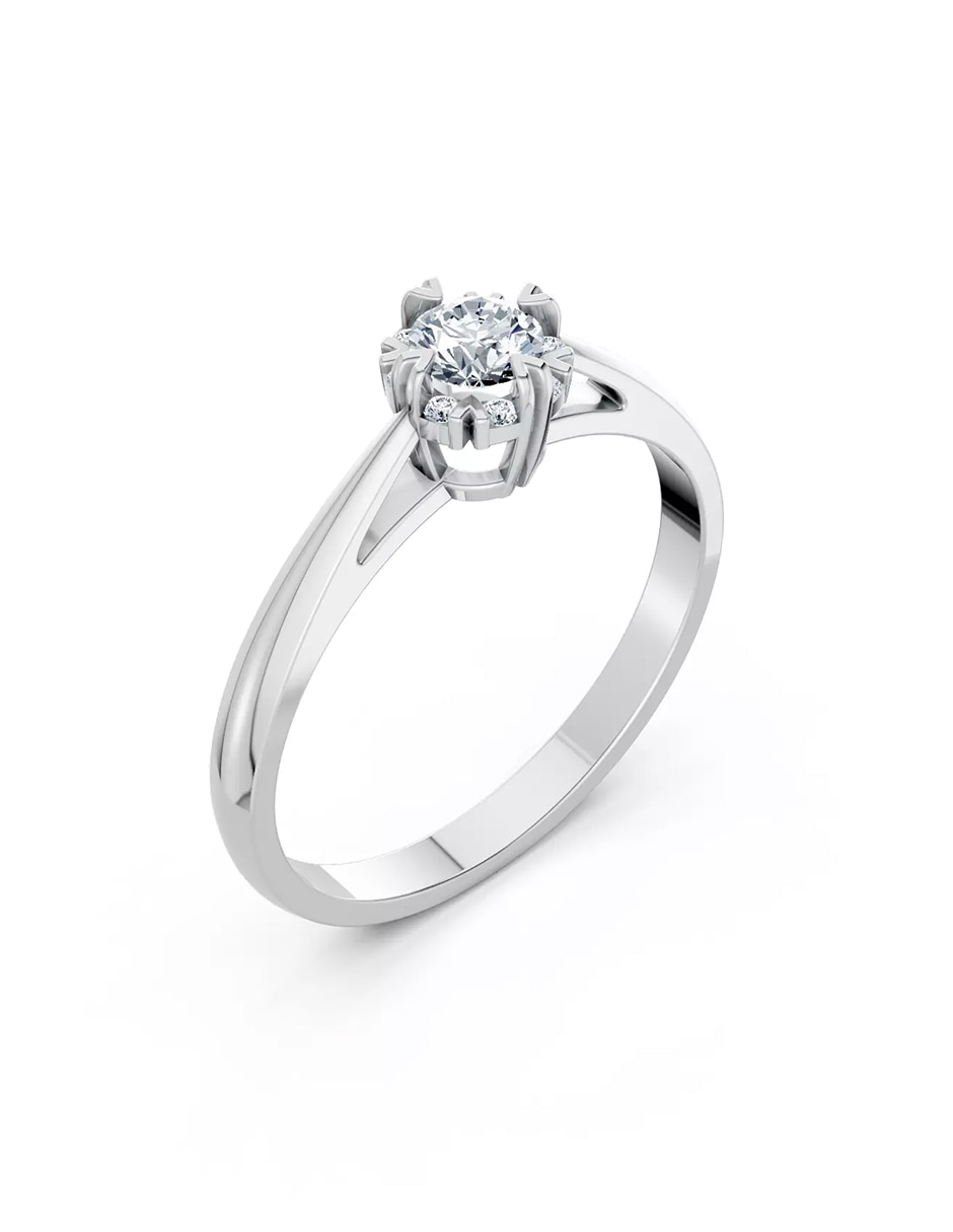 Anillo de compromiso de oro 9 k zirconia cúbica 6