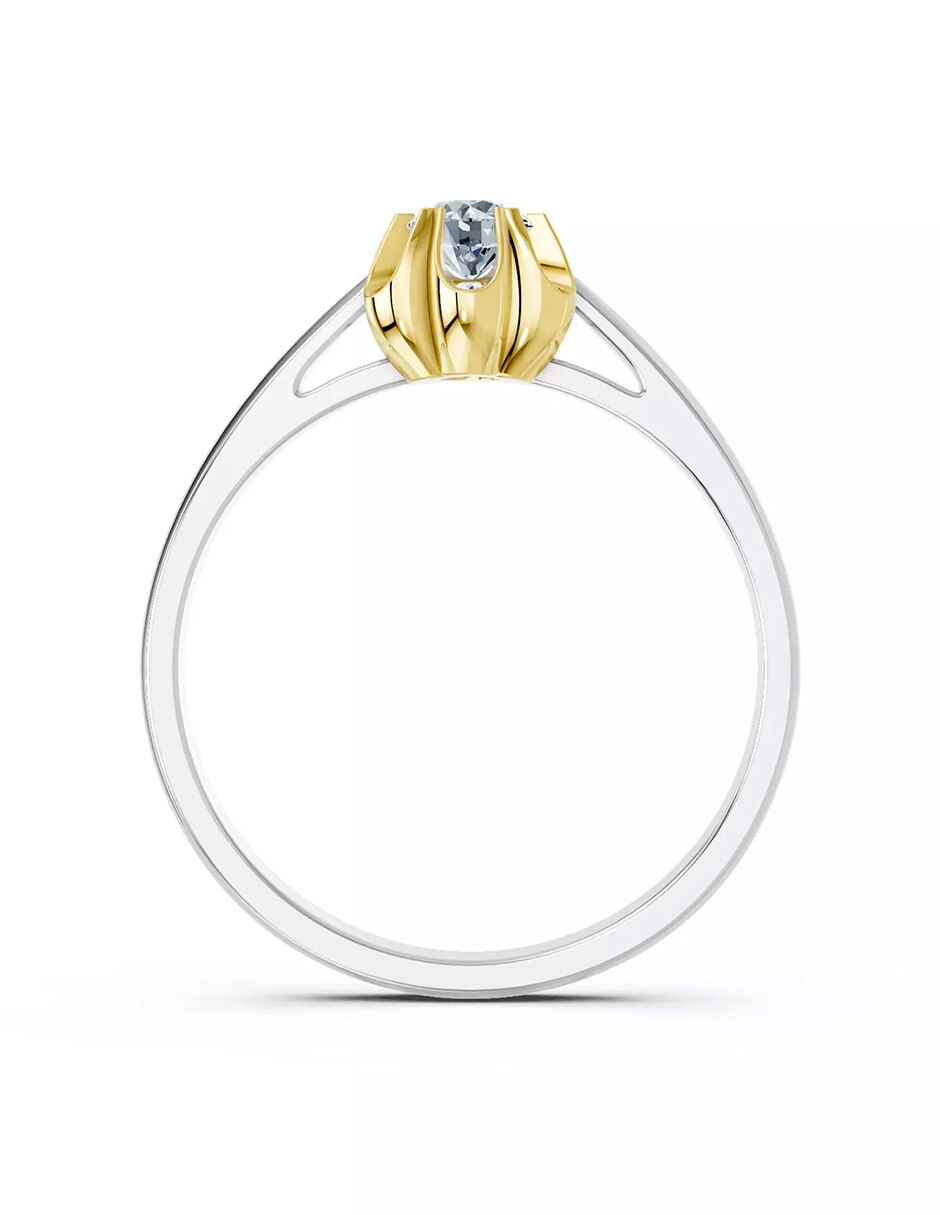 Anillo de compromiso de oro 14 k zirconia cúbica 2