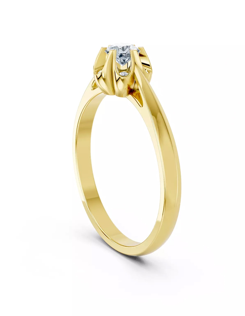 Anillo de compromiso de oro 14 k Amore Mio zirconia cúbica