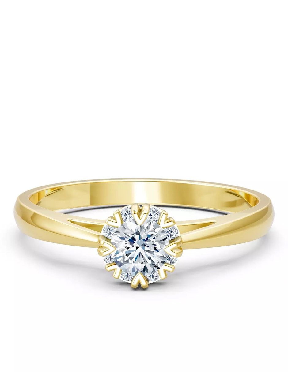 Anillo de compromiso de oro 9 k zirconia cúbica