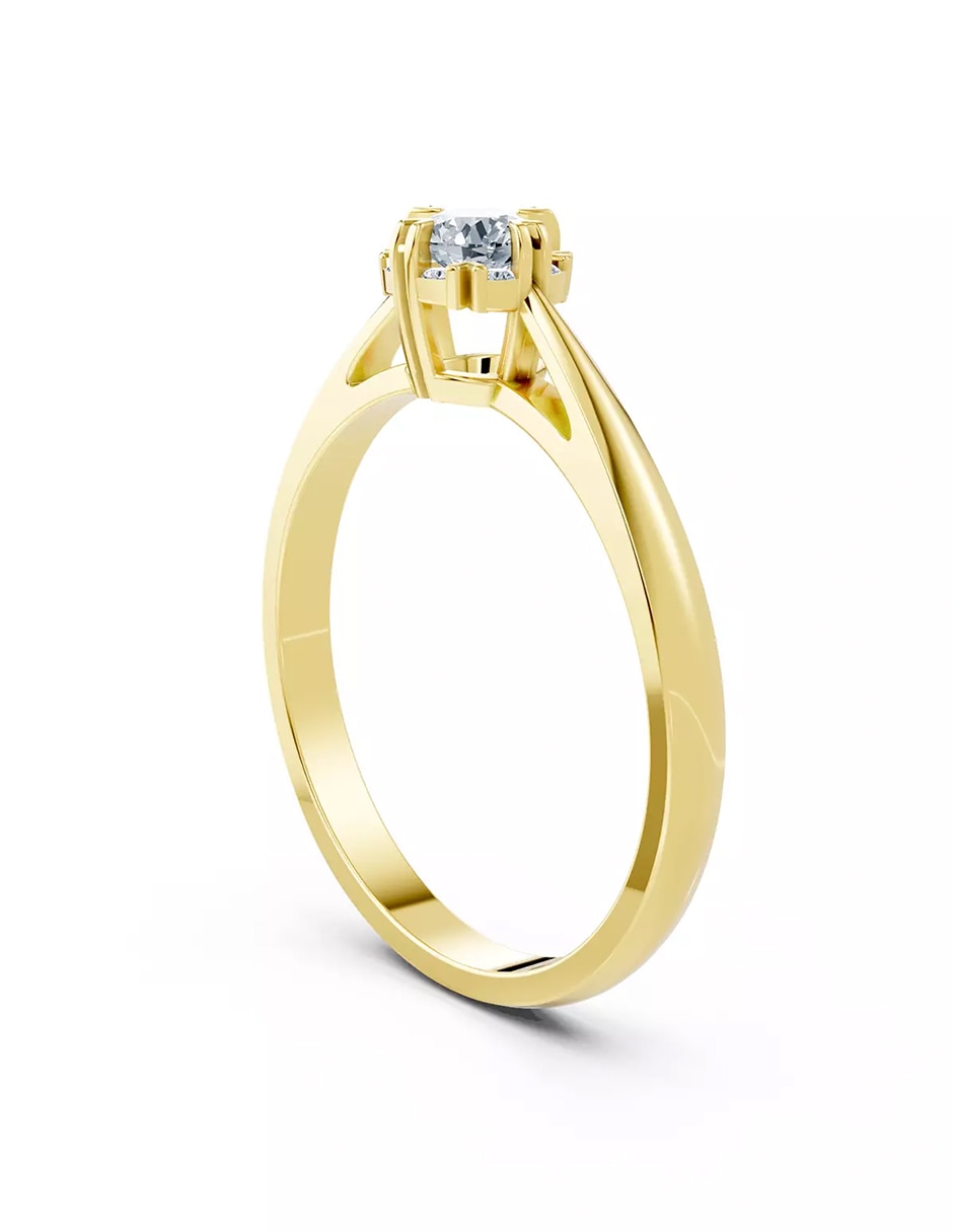 Anillo de compromiso de oro 9 k Amore Mio zirconia cúbica