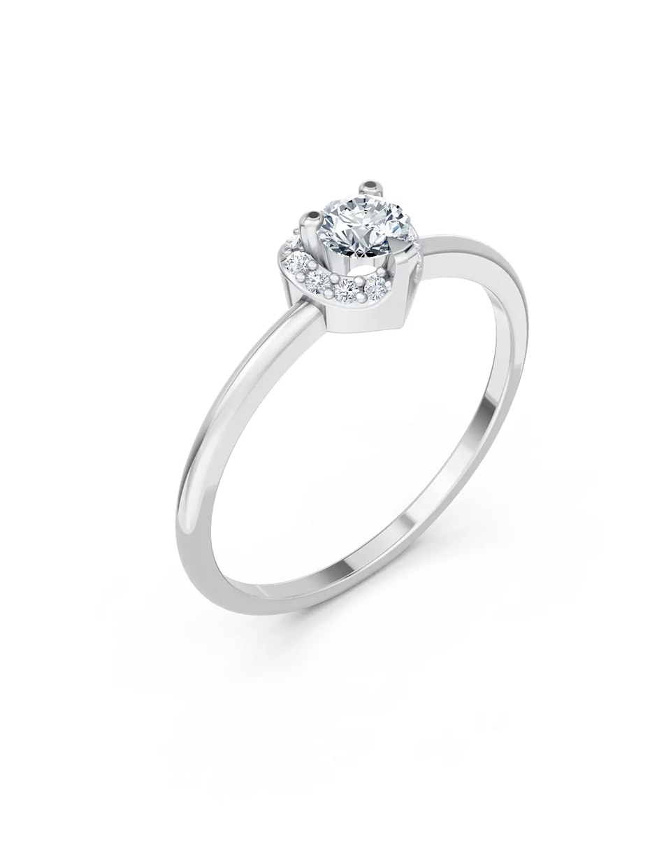 Anillo de compromiso de oro 9 k zirconia cúbica 5