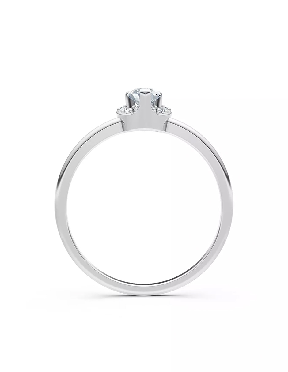 Anillo de compromiso de oro 14 k zirconia cúbica 2